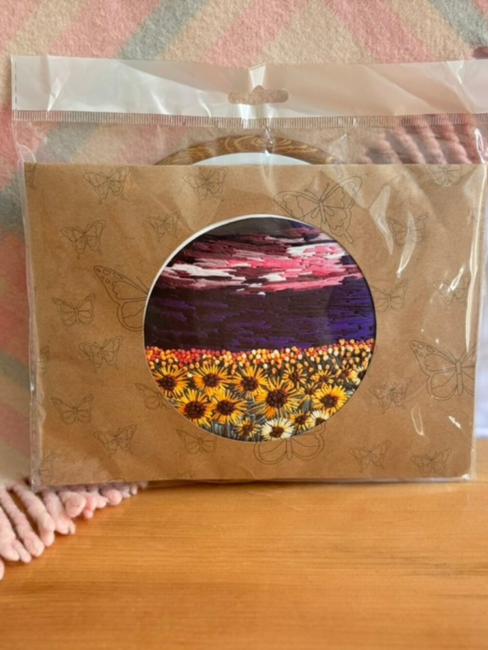 Embroidery Kit Round SunFlower Scenery NIP